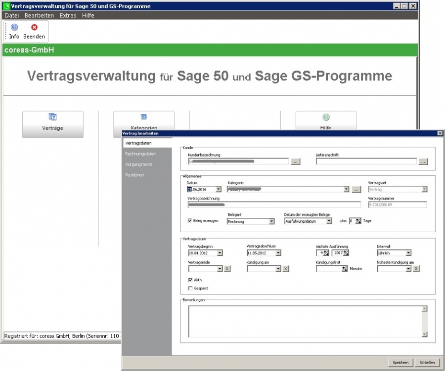 coress vertragsverwaltung sage 50